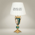 Classical Rococo Ceramic Urn Table Lamp - Hand-Painted Floral Medallion — Gold