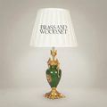Classical Urn Ceramic Table Lamp - Ornate Brass Foliage Base & Pleated Shade — Gold