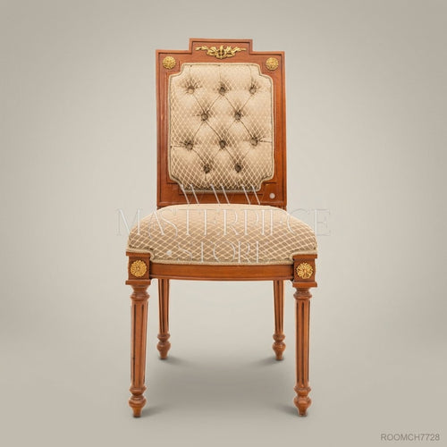 Brass & Wood Louis XVI Dining Chair