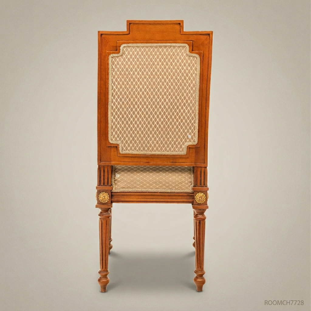 Brass & Wood Louis XVI Dining Chair