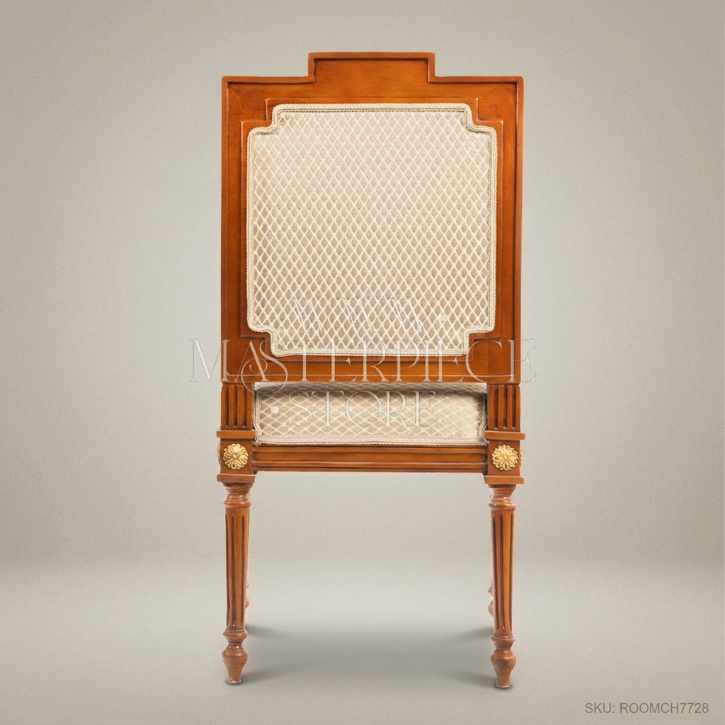 Brass & Wood Louis XVI Dining Chair