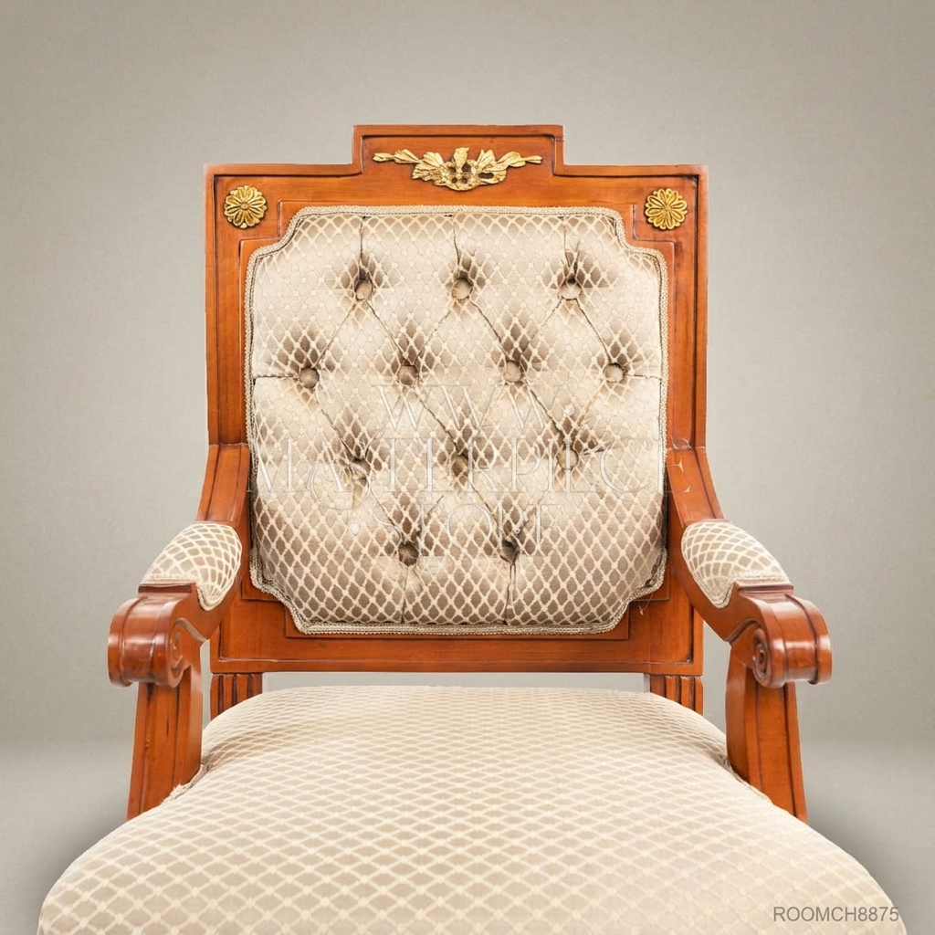 Brass & Wood Louis XVI Dining Chair