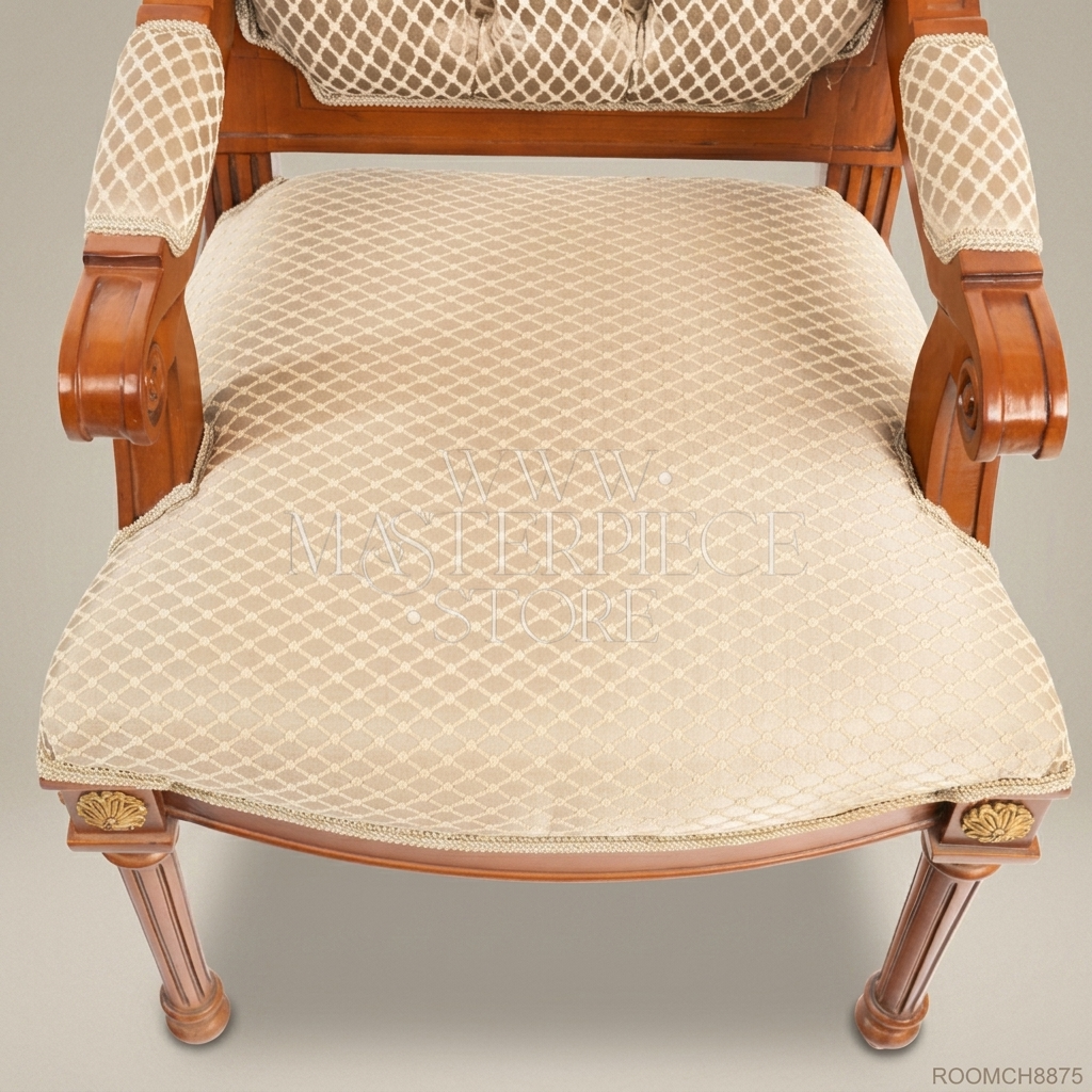 Brass & Wood Louis XVI Dining Chair
