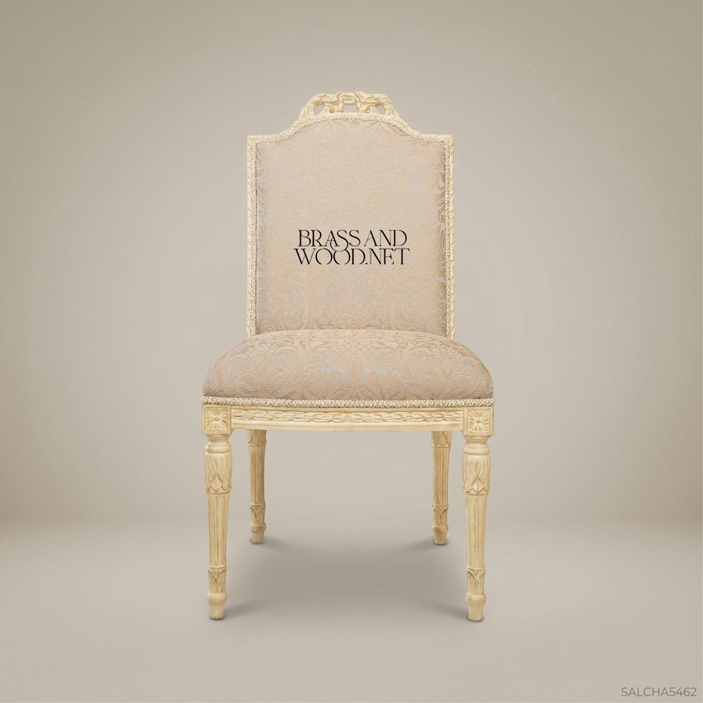 Brass & Wood Louis XVI Classic Dining Chair