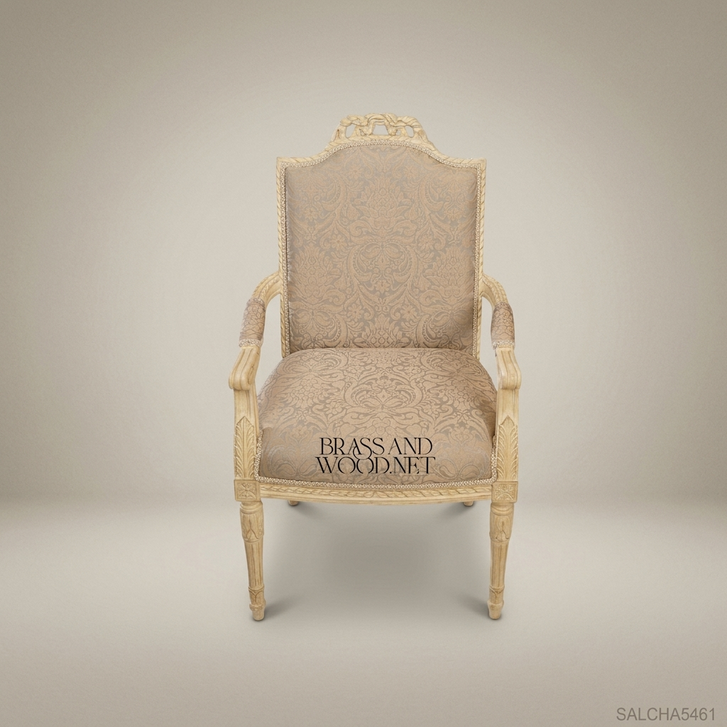 Brass & Wood Louis XVI Classic Dining Chair
