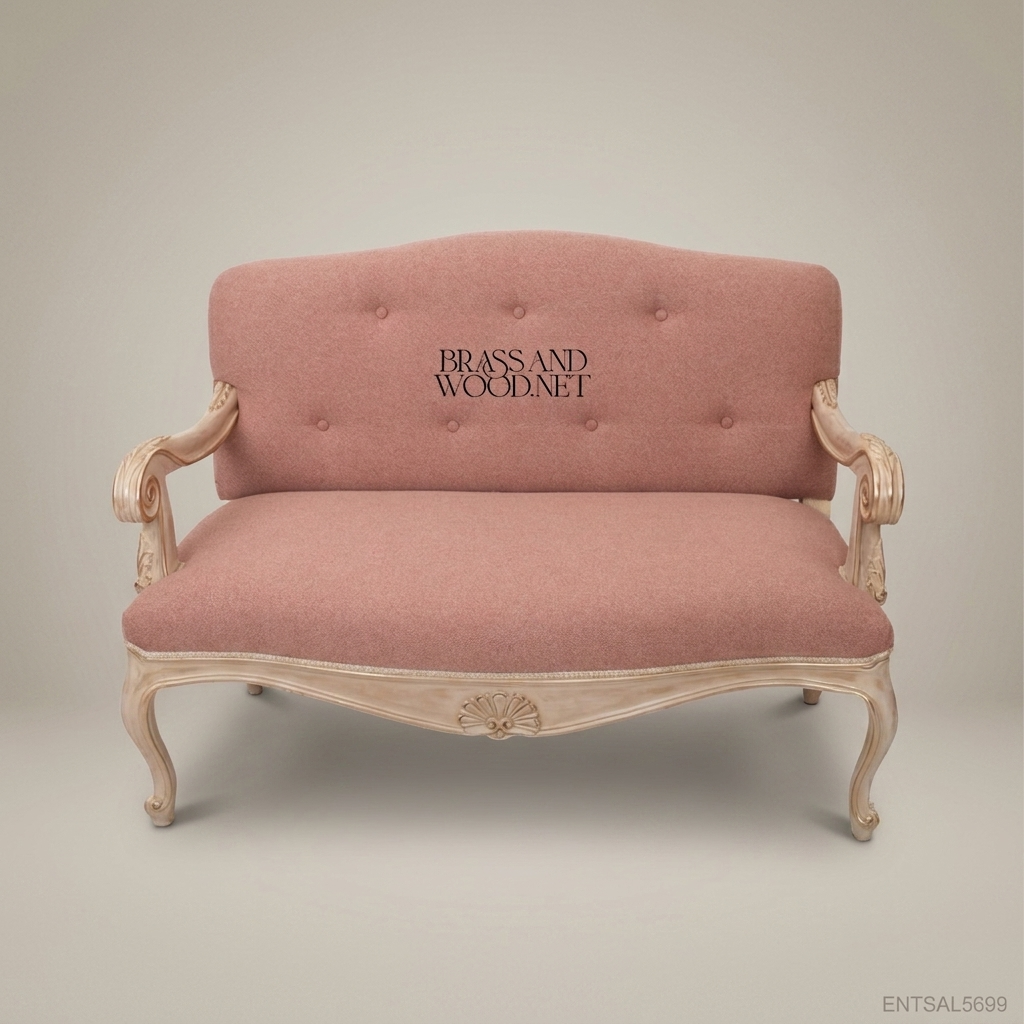 French Provincial Carved Wood Salon Sofa