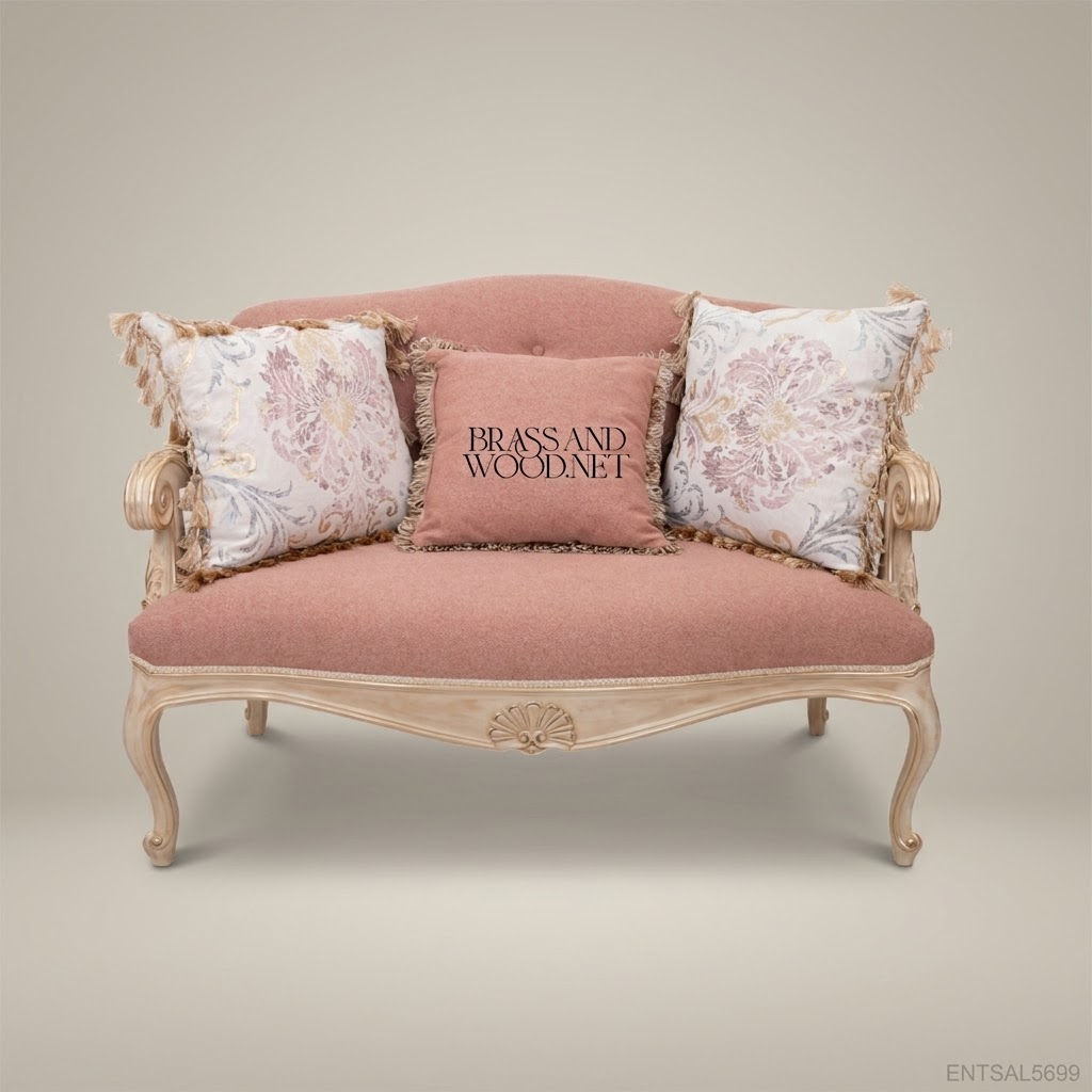 French Provincial Carved Wood Salon Sofa