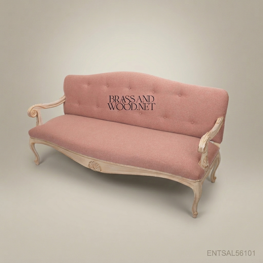 French Provincial Carved Wood Salon Sofa