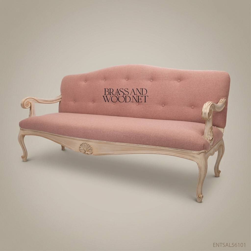 French Provincial Carved Wood Salon Sofa