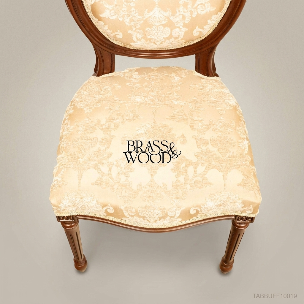 Brass & Wood Louis XVI Medallion Dining Chair
