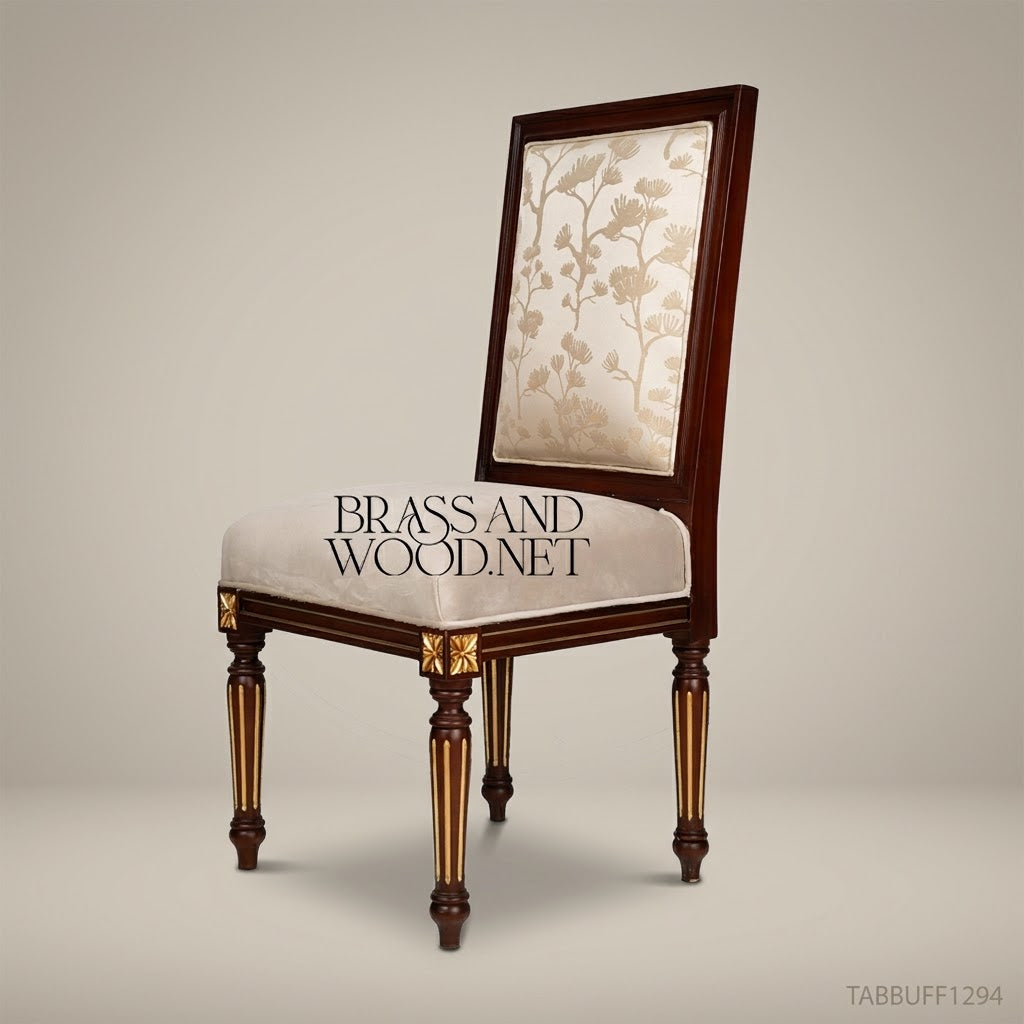 Floral Damask Mahogany Dining Chair