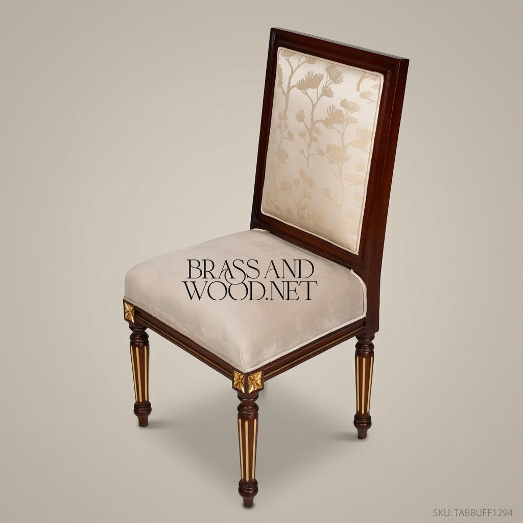 Floral Damask Mahogany Dining Chair