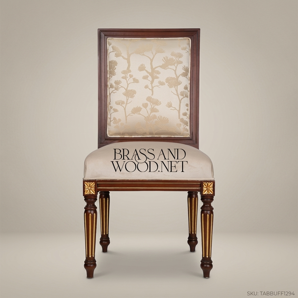 Floral Damask Mahogany Dining Chair