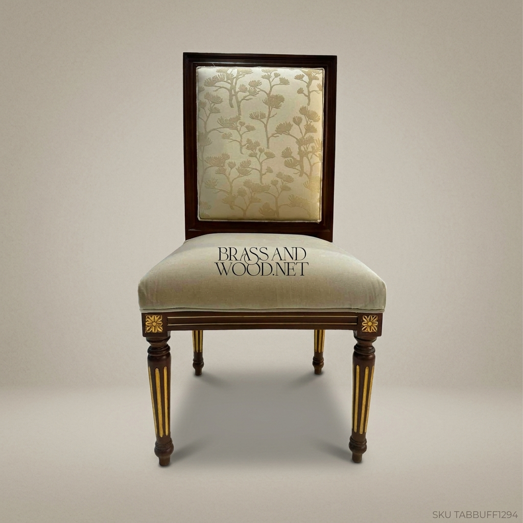 Floral Damask Mahogany Dining Chair