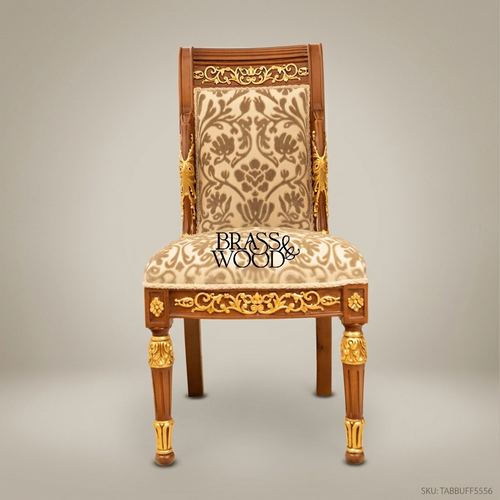 Brass & Wood Empire Gilded Dining Chair