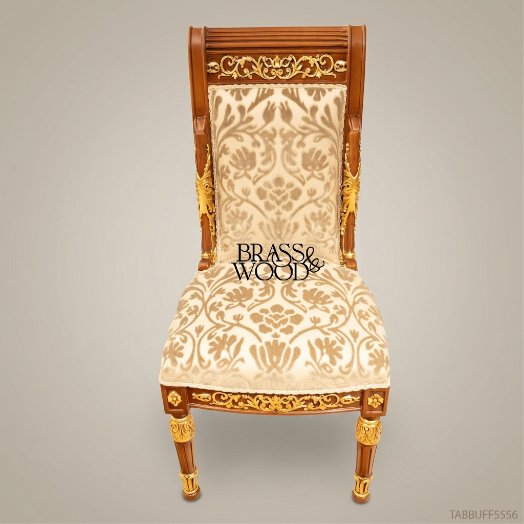 Brass & Wood Empire Gilded Dining Chair