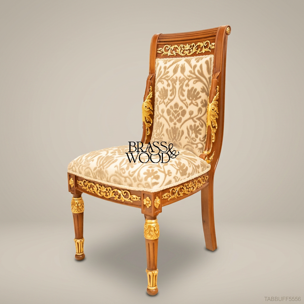 Brass & Wood Empire Gilded Dining Chair
