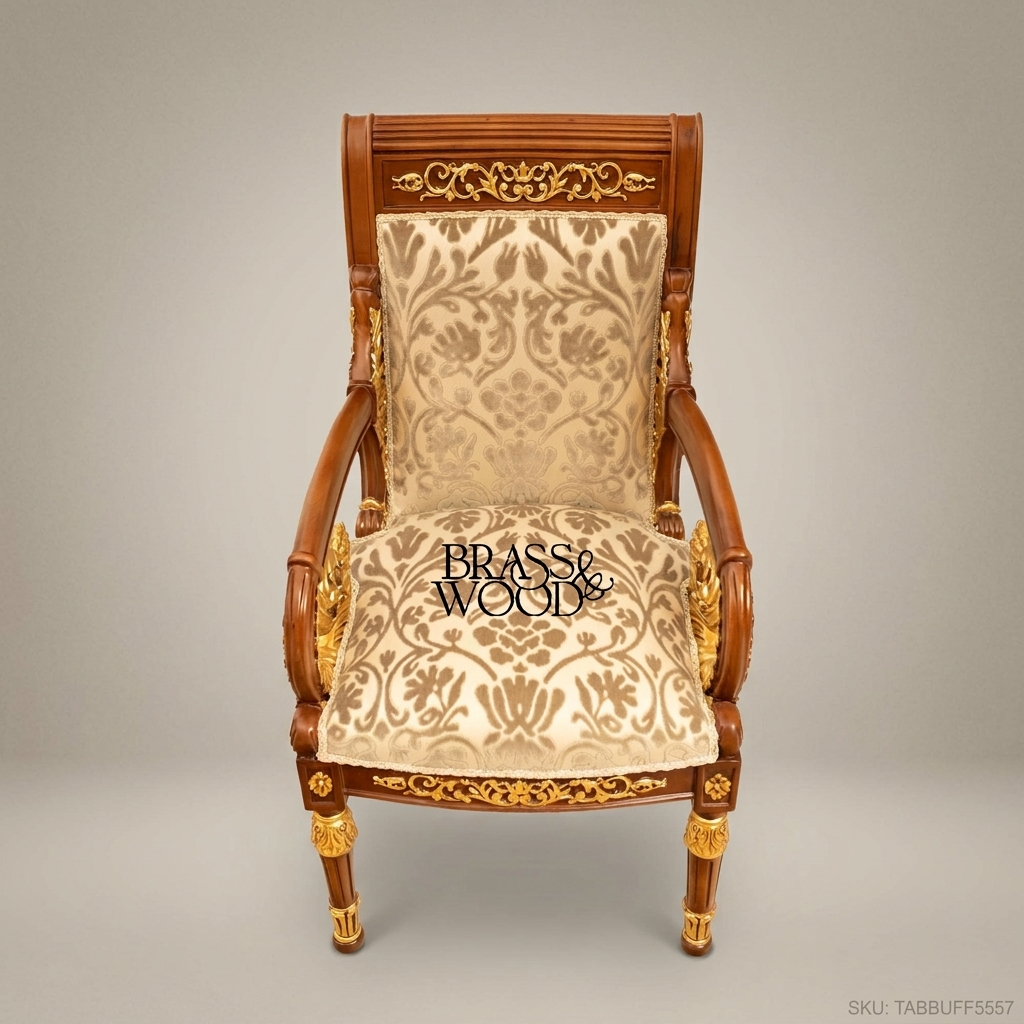Brass & Wood Empire Gilded Dining Chair
