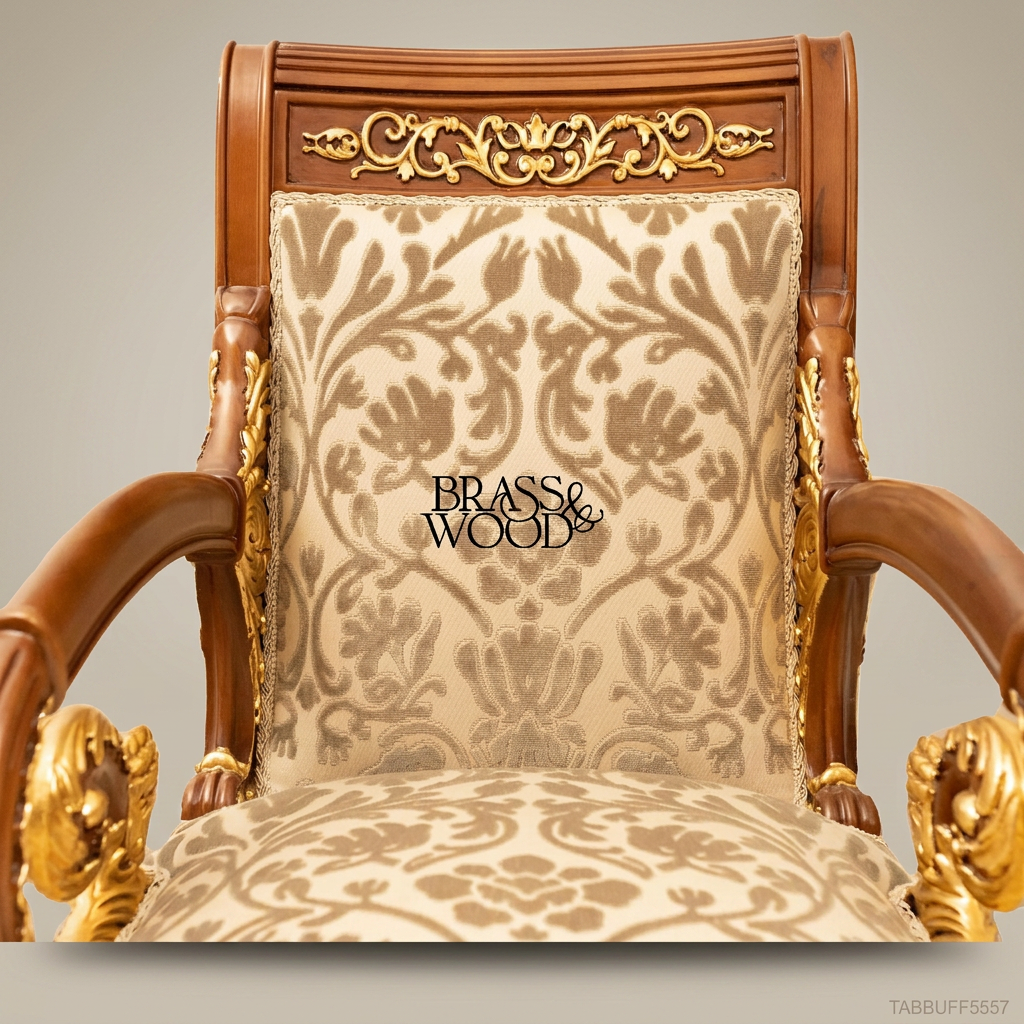 Brass & Wood Empire Gilded Dining Chair