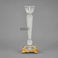 Ornate Crystal Candlestick Holder with Gold Base