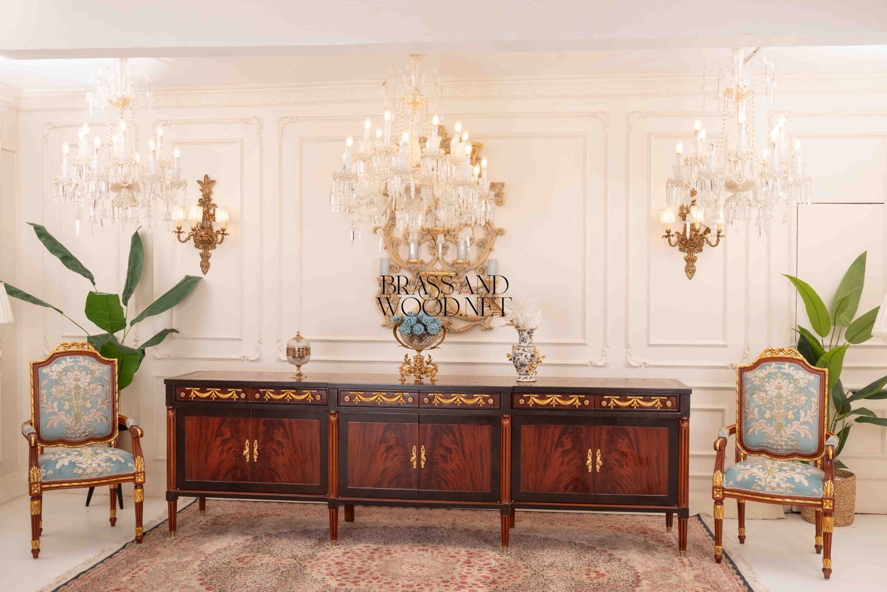 Louis XVI Gilt Marquetry Complete Dining Suite