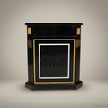 Empire Ebonized Octagonal Jardinière with Gilt Pilaster Columns — 71 cm