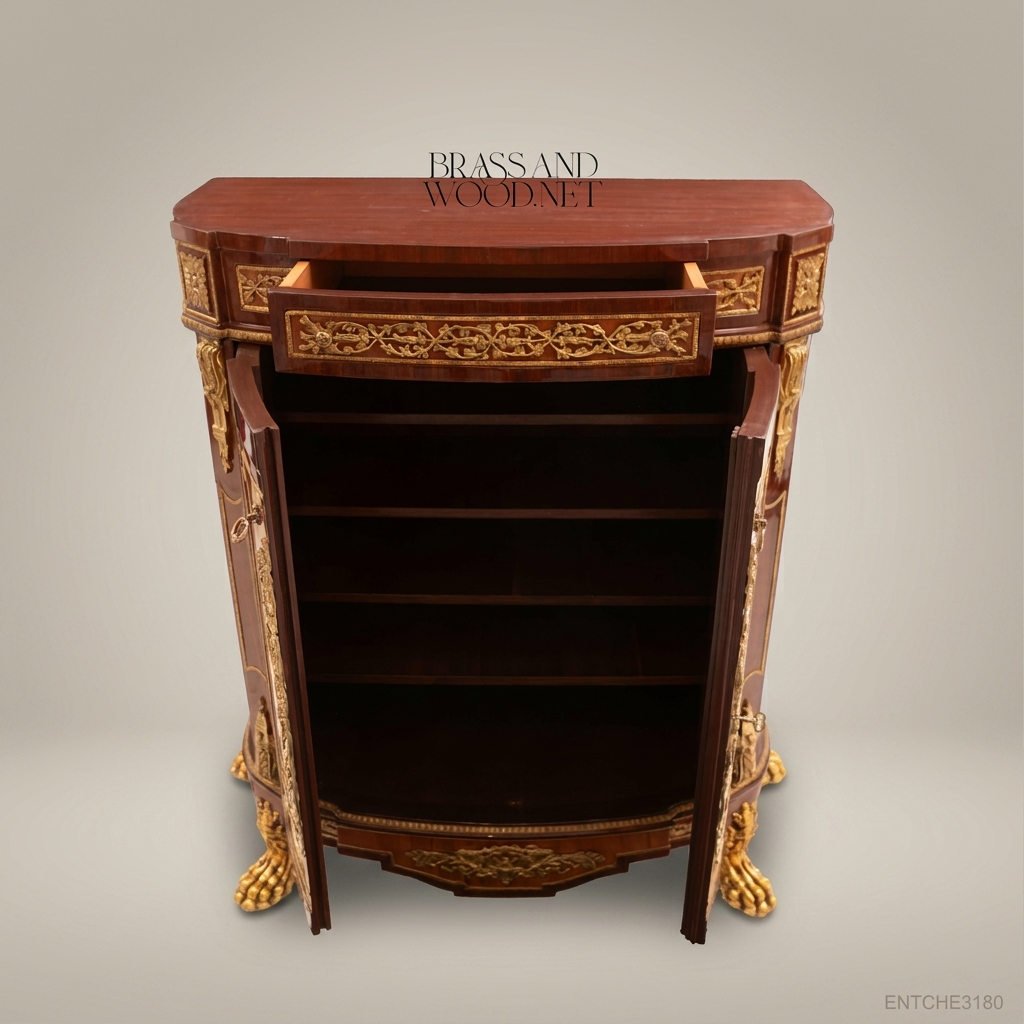 Empire Mahogany & Gilt Bronze Commode with Claw Feet
