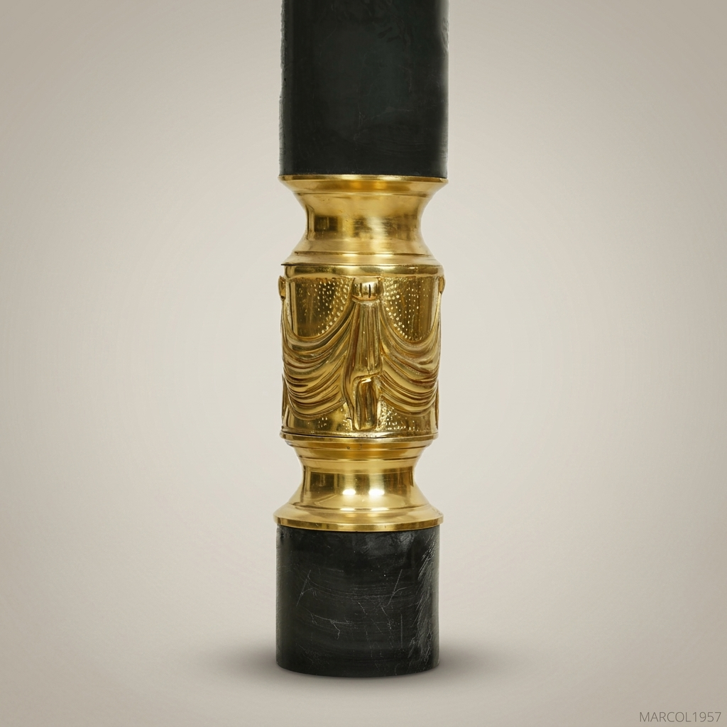 Empire Marble Pedestal Column with Gilt Bronze Mounts