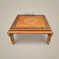 Empire Marquetry Coffee Table | Gold Leaf Carved Legs & Floral Inlay