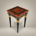 Empire Neoclassical Side Table | Burr Walnut Top & Ebonized Legs with Gold Leaf