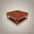 Empire Octagonal Coffee Table with Twisted Barley-Twist Legs & Burl Veneer