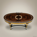 Empire Oval Coffee Table | Burl Wood Marquetry & Gilt Bronze Mounts