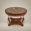 Empire Swan-Leg Round Centre Table with Gilt Bronze Mounts & Glass Top