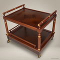 Empire Tea Trolley – Solid Mahogany & Antique Brass Two-Tier Rolling Cart
