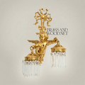 Empire Winged Cherub Brass Wall Sconce with Crystal Drops - Double Arm — Gold