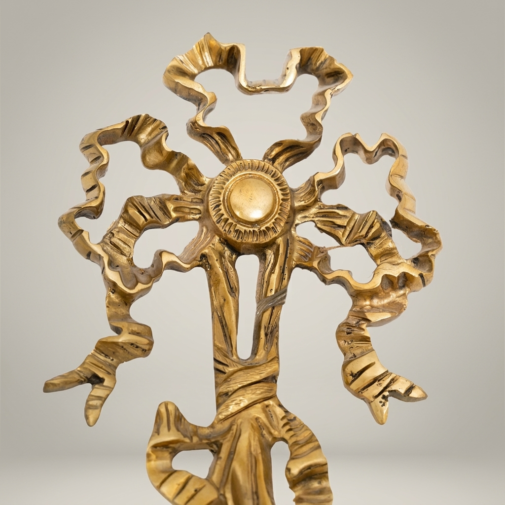 Empire Winged Cherub Brass Wall Sconce with Crystal Drops - Double Arm — Antique Gold
