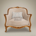 Louis XV Salon Armchair with Gilt Wood Frame & Ivory Upholstery