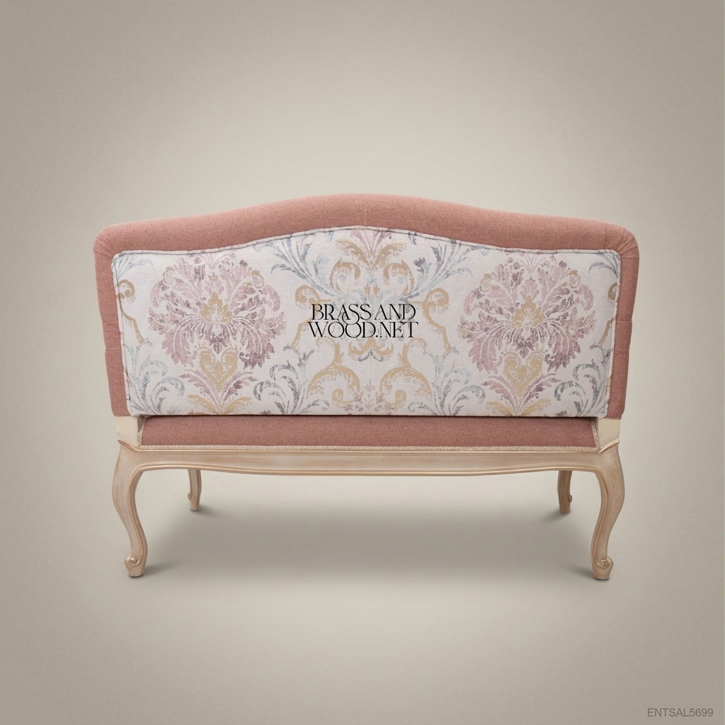 French Provincial Carved Wood Salon Sofa — 2 Persons