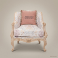 Louis XV Salon Armchair with Floral Damask Upholstery