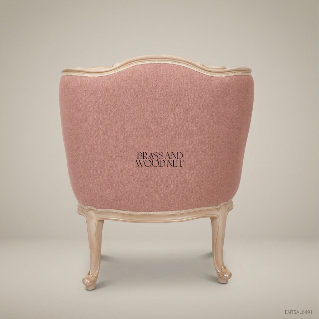 Louis XV Salon Armchair with Floral Damask Upholstery