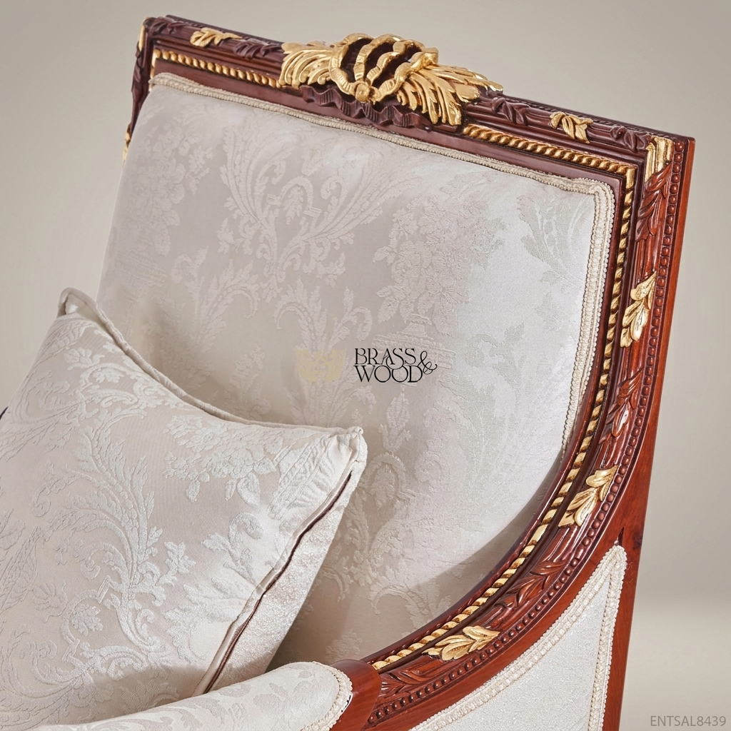 Louis XVI Bergère Salon Armchair with Gilt Wood Frame