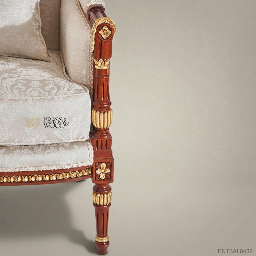 Louis XVI Bergère Salon Armchair with Gilt Wood Frame