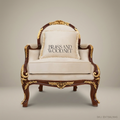 Louis XV Salon Armchair with Gilt Wood Frame & Ivory Upholstery