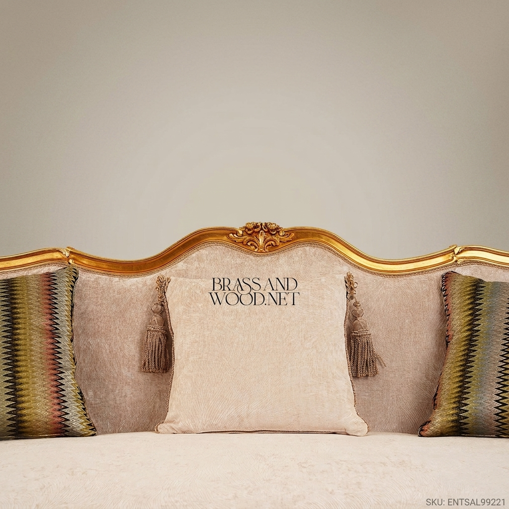4-Seat Louis XV Gilded Salon Sofa – Gold Leaf Carved Frame