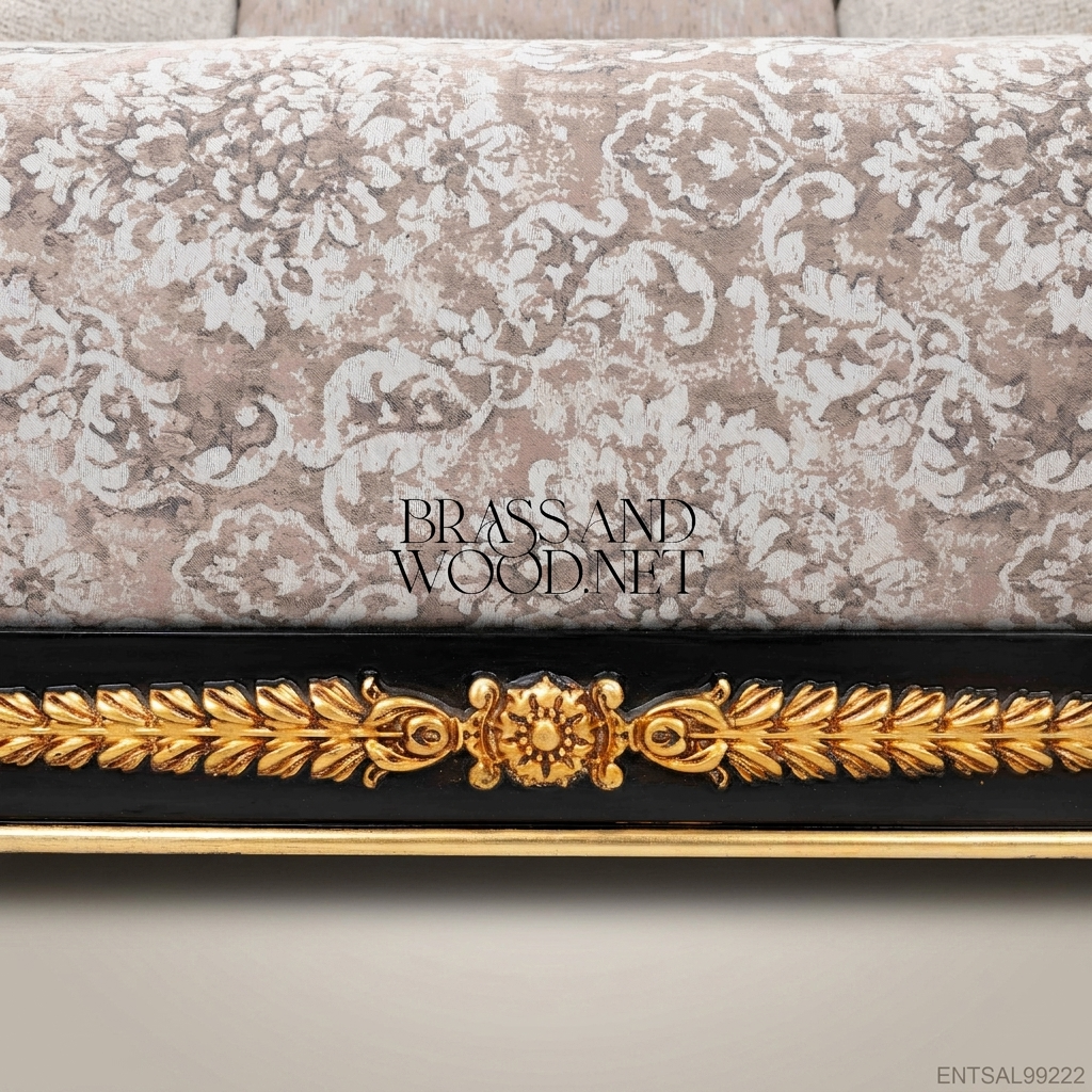 2-Seat Empire Salon Sofa with Gilt Wood & Inlaid Veneer