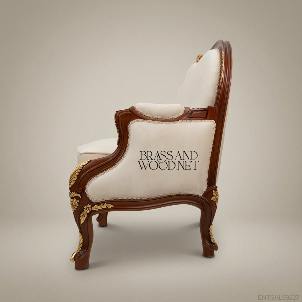 2-Seat Louis XV Gilded Salon Sofa – Gold Carved Frame