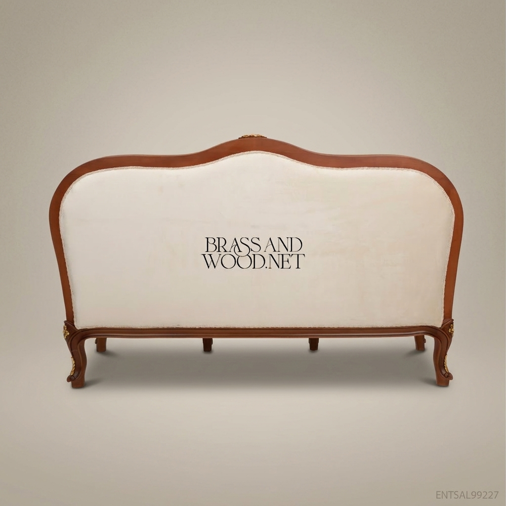2-Seat Louis XV Gilded Salon Sofa – Gold Carved Frame