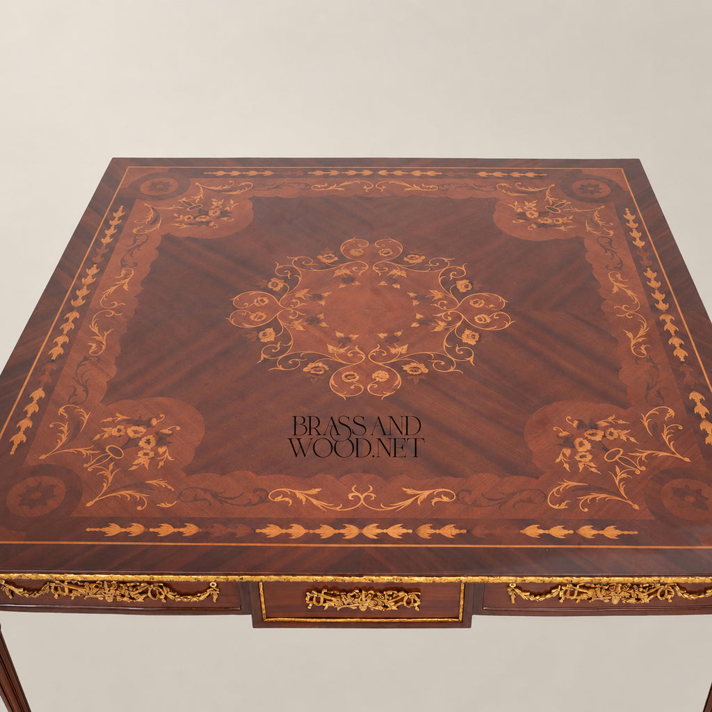 Turned Wood & Brass Coffee and Corner Table Set