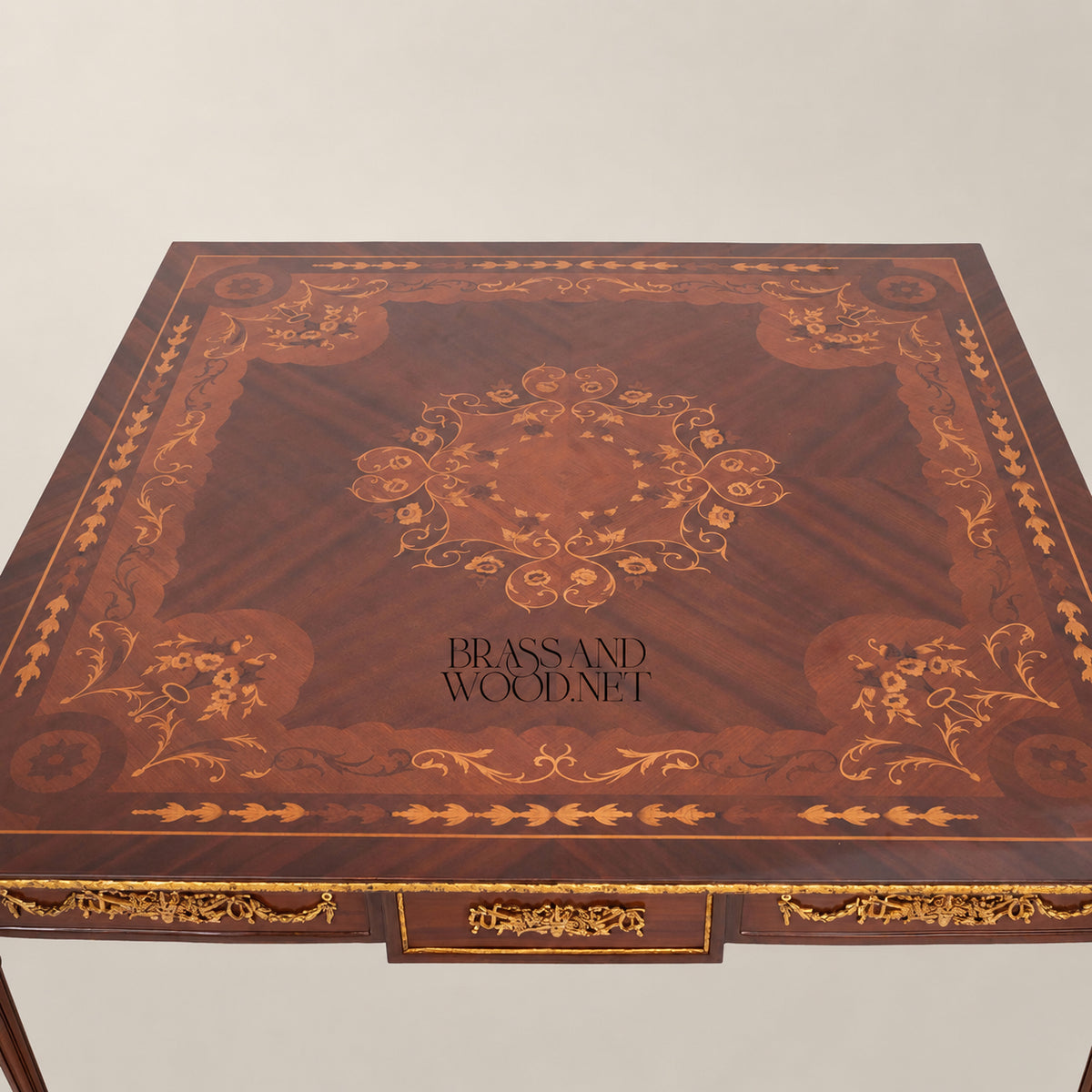 Turned Wood & Brass Coffee and Corner Table Set