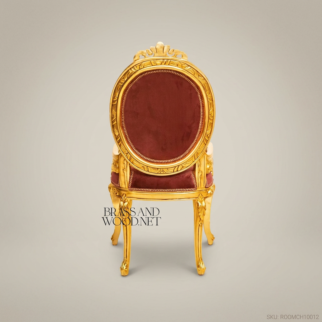 Rococo Floral Lacquered Dining Set with Gilt Carved Buffet